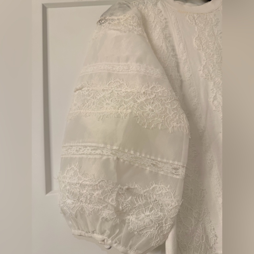 Cinq à Sept White Lace Detail Blouse - Picture 6 of 7